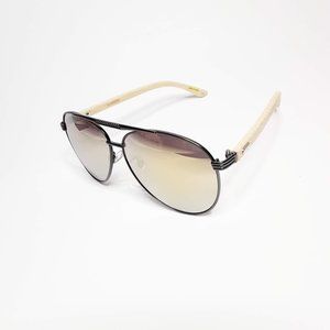 Aviator Sunglasses with Bamboo Arms